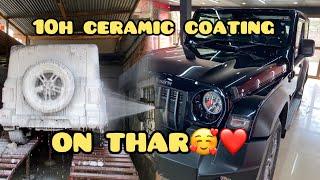 10H CERAMIC COATING ON THAR||car squad jorhat ||car squad india ||azad detailing expert || jorhat ||