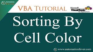 Sort by Font and Cell Color in VBA | Excel VBA Tutorial in Hindi