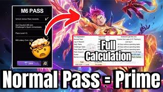 ⁉️Getting M6 Prime Skin With Only Normal Pass?  Best M6 Pass EXP Calculation and Breakdown