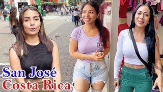 SAN JOSE COSTA RICA REAL STREET ENCOUNTERS WITH ATTRACTIVE WOMAN ON A FRIDAY IN 4K 2023[FULL TOUR]