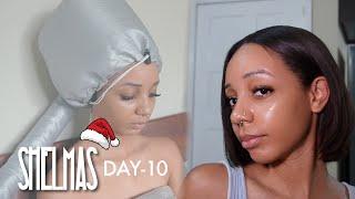 how i style my relaxed bob | blow dry + flat iron routine | 12 Days of Shelmas 