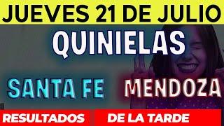 Resultados Quinielas Vespertinas de Santa Fe y Mendoza, Jueves 21 de Julio