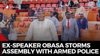 Lagos Assembly Tussle: Ex-Speaker Obasa Storms Assembly with Armed Police