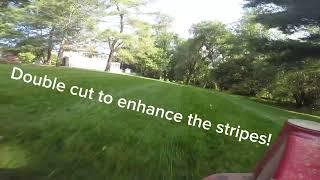 Mowing with eXmark lazer z 60 zero turn. Did I miss a spot? Stripes! #lawncare #stripes #mowing