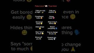 Fake Love VS True love ️ || whatsapp status || #fakelove #reels # quotes