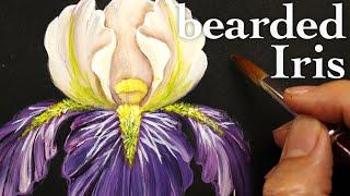 Bearded Iris painting with acrylic ( in 8 Minutes )