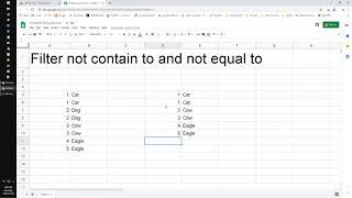 How to Filter not contain to and not equal to in Google Sheet