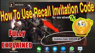 How To Use Recall Event Invitation Code  PUBG MOBILE And how to get old pubg id explained free crate