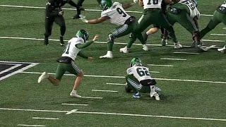 Tulane kicker doesn't kick the ball on field goal attempt 