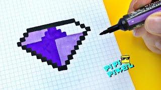 Как Рисовать ФИОЛЕТОВЫЙ БРИЛЛИАНТ  по Клеточкам  Рисунки по Клеточкам PIXEL ART  DIAMOND