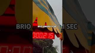 BRIO JAWARA 11SEC ORD EXHAUST KNALPOT RACING #dragracing #hsr #motorsport #dragraceindonesia