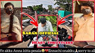 Saran official vs heart throttlers||ye akka Anna kitta pesala||sorry to all||SOF