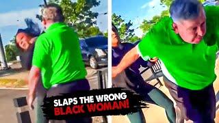 KAREN SLAP Black Woman Then Gets THUNDER SLAPPED!