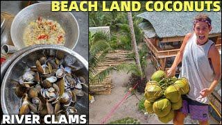 BEACH LAND COCONUT CLIMBING - Cooking Clam Soup Filipino Style (Davao Home Life)