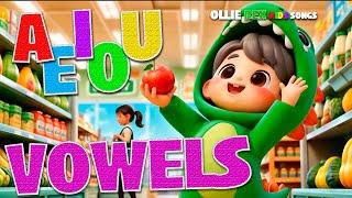  A, E, I, O, U! Learn Vowel Sounds!  | Fun Phonics Song for Kids