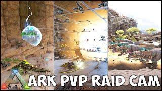 Ark PVP Raid Cam - 3 EPIC Raids At Once On Ragnarok!