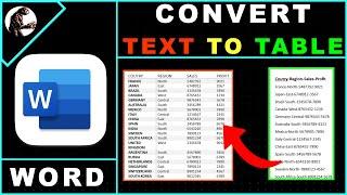 How to Convert Text to Table in Word and Microsoft Word