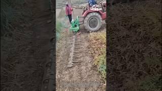 Cutting grass with a tractor: people cutting grass with a tractor