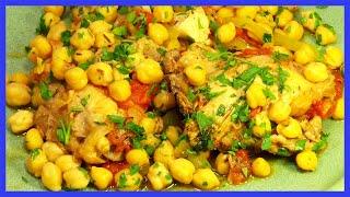 Рагу. Бёдра и грудка с нутом и овощами.