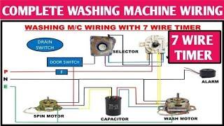 How to Washing Machine Wiring with 7 Wire Timer connection @MSFElectricalS.F