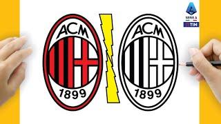 HOW TO DRAW THE AC MILAN LOGO FOR BEGINNER