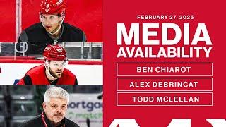 Ben Chiarot, Alex DeBrincat, Todd McLellan Morning Skate Media Availability vs CBJ | Feb. 27, 2025