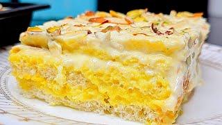 5 minutes no bake no cake easy Arabian rasmalai dessert |trending Arabian bread pudding with twist