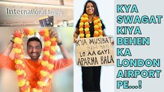 KYA SWAG SE SWAGAT KIYA BEHEN KA LONDON AIRPORT PE! | Pinky Ghosh #pinkyghosh #viralvideo #london