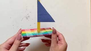 Popsicle Stick Sailboat Craft- posible sticks, tape, and construction paper needed for this craft!