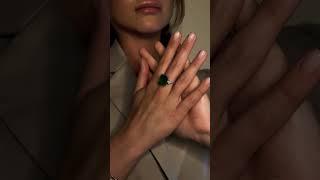 Natural emerald and diamonds ring, GIA certified, 14k white gold, www.goldaevo.com #naturalgem
