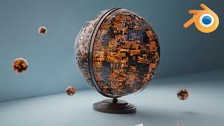 CREATE THIS COOL LOOKING GLOBE IN BLENDER