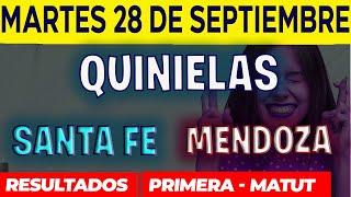 Quinielas Primera y matutina de Santa fé y Mendoza Martes 28 de Septiembre