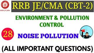 ENVIRONMENT (NOISE POLLUTION ALL IMPORTANT QUESTIONS) FOR RRB JE/CMA CBT-2
