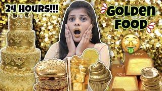 I Only Ate GOLDEN Food For 24Hours!! *Golden Burger iruka!?*| Went Yummy? | Jenni's Hacks