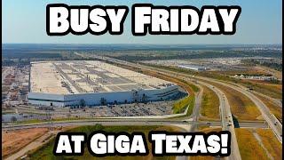 BUSY FRIDAY AT GIGA TEXAS! - Tesla Gigafactory Austin 4K  Day 1541 - 10/11/24 - Tesla Terafactory TX