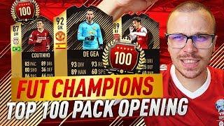 FIFA 18 MY TOP 100 FUT CHAMPIONS REWARDS!!! HUGE PROFIT MADE!  ULTIMATE TOTW PACK OPENING