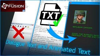 Tutorial Dialogue Text and Animated Text From TXT in Clickteam Fusion 2.5