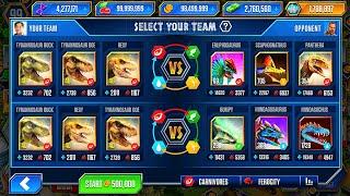 SUPER BATTLE OF THE T. REX FAMILY | JURASSIC WORLD THE GAME