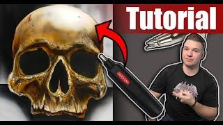 Airbrush Tutorial Skull Unboxing Creative Box Roger Hassler  (4k/60FpS) DE Audio/ENG SUB