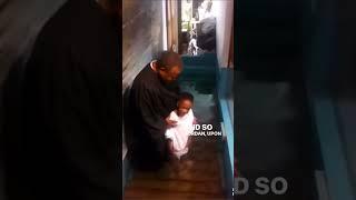 Little boy baptizes himself #baptism #christian #jesus #heaven #christiantiktok #fyp