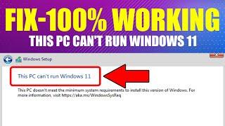 How to Fix This PC can't run Windows 11 [ Bypass TPM and Secure Boot ] 100% Working