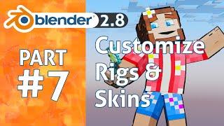 Change skin & Customize rigs in 1 minute | Blender 2.8 Minecraft Animation Tutorial #7