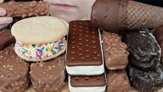 ASMR Chocolate Ice Cream Mukbang *Magnum Haagen-Dazs Baby Ruth Oreo Chocolate Cookie Sandwich Cone