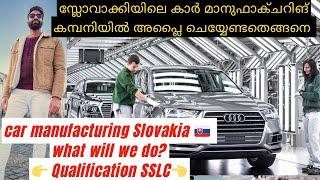 Car manufacturing job in slovakia /SLOVAKIA work permit (Malayalam )