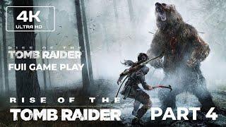 Rise of the Tomb Raider Walkthrough Gameplay Part 4 - Bear attck (2015)  [4K 60FPS PC ULTRA]