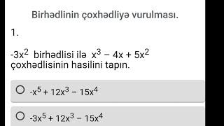 7-ci sinif. Birhədlinin çoxhədliyə vurulması