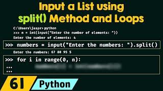 Input a List using split() Method and Loops in Python