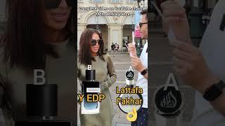 Women react to Lattafa Fakhar Black vs Y edp YSL #shorts