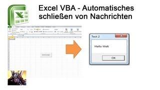 Excel VBA - MsgBox, Nachricht nach Zeit schließen - Variante #1