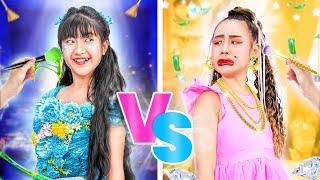 Thử Thách Trang Điểm Một Màu! Cô Gái Nghèo Vs Cô Gái Giàu Tại Cuộc Thi Trang Điểm!